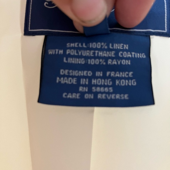 Linen jacket , cream colored, polyurethane coated, designed in France,  men’s m - Picture 4 of 11